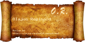 Olajos Reginald névjegykártya